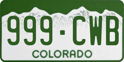 CO license plate 999CWB
