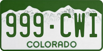 CO license plate 999CWI