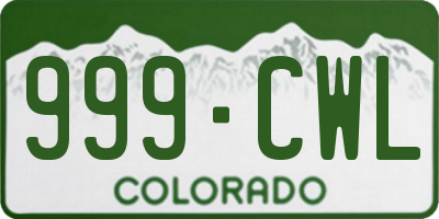 CO license plate 999CWL