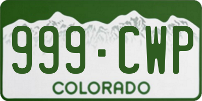 CO license plate 999CWP