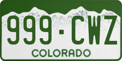 CO license plate 999CWZ