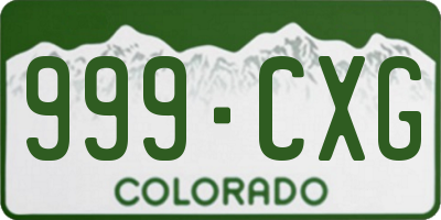 CO license plate 999CXG