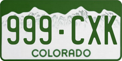 CO license plate 999CXK