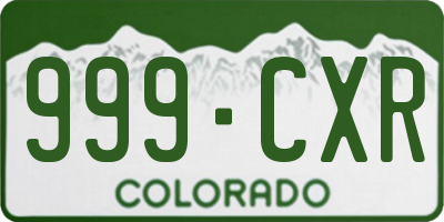 CO license plate 999CXR