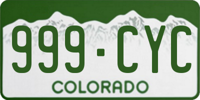 CO license plate 999CYC
