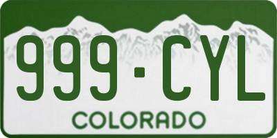 CO license plate 999CYL