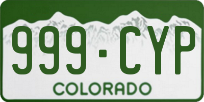CO license plate 999CYP