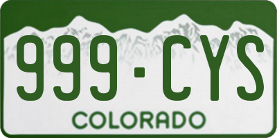 CO license plate 999CYS
