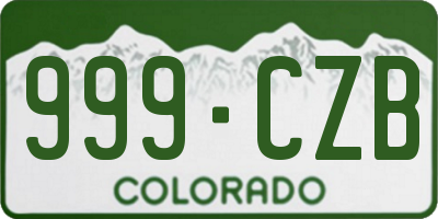 CO license plate 999CZB
