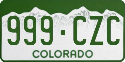 CO license plate 999CZC
