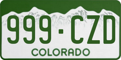 CO license plate 999CZD