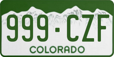 CO license plate 999CZF