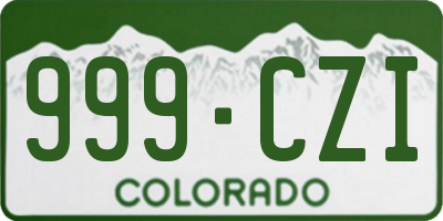 CO license plate 999CZI
