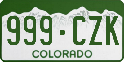 CO license plate 999CZK