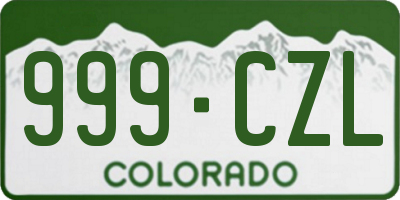 CO license plate 999CZL