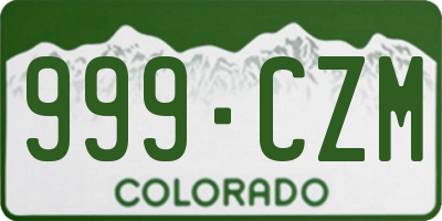CO license plate 999CZM