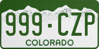 CO license plate 999CZP