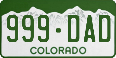 CO license plate 999DAD