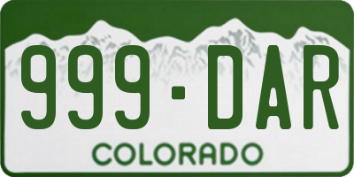 CO license plate 999DAR