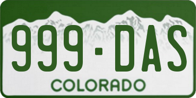 CO license plate 999DAS