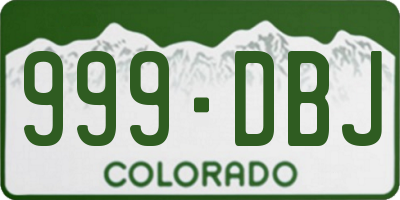 CO license plate 999DBJ