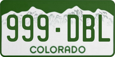 CO license plate 999DBL