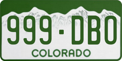CO license plate 999DBO