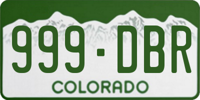 CO license plate 999DBR