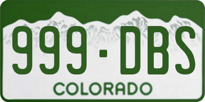 CO license plate 999DBS
