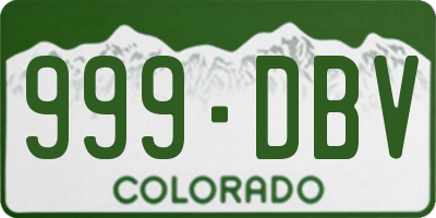 CO license plate 999DBV