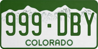 CO license plate 999DBY
