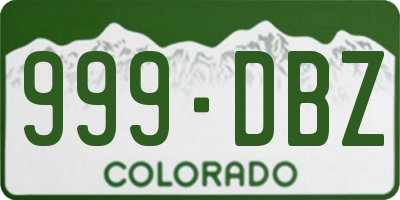 CO license plate 999DBZ