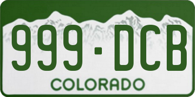 CO license plate 999DCB