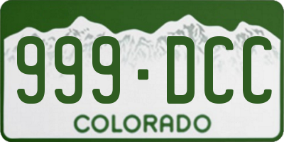 CO license plate 999DCC
