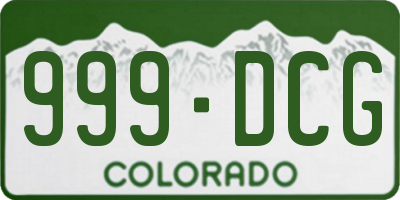 CO license plate 999DCG