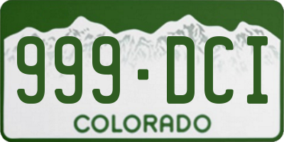 CO license plate 999DCI