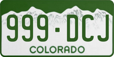 CO license plate 999DCJ