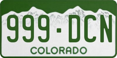 CO license plate 999DCN