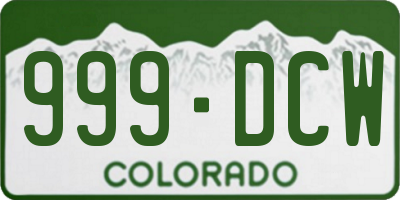 CO license plate 999DCW