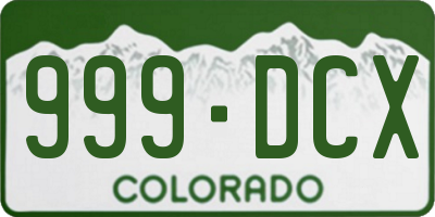 CO license plate 999DCX
