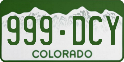 CO license plate 999DCY