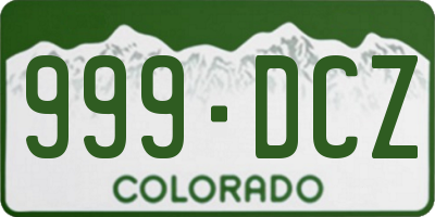 CO license plate 999DCZ