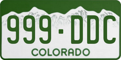 CO license plate 999DDC