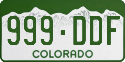 CO license plate 999DDF