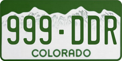 CO license plate 999DDR