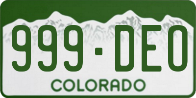 CO license plate 999DEO