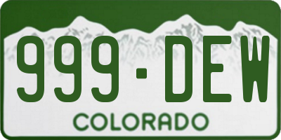 CO license plate 999DEW