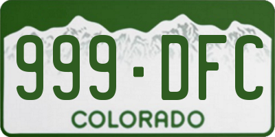 CO license plate 999DFC