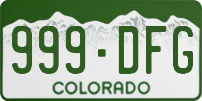 CO license plate 999DFG