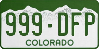 CO license plate 999DFP